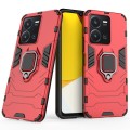 For vivo Y35 4G PC + TPU Shockproof Protective Phone Case with Magnetic Ring Holder(Red)