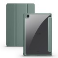 For Samsung Galaxy Tab S6 Lite Acrylic 3-folding Smart Leather Tablet Case(Dark Green)