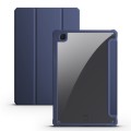 For Samsung Galaxy Tab S6 Lite Acrylic 3-folding Smart Leather Tablet Case (Midnight Blue)