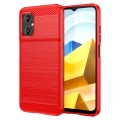 For Xiaomi Redmi Note 11R Brushed Texture Carbon Fiber TPU Phone Case(Red)