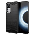For Xiaomi 12T / Redmi K50 Ultra Brushed Texture Carbon Fiber TPU Phone Case(Black)