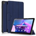 For Lenovo Tab M10 10.1 3rd Gen 3-folding Magnetic Buckle Custer Texture Leather Smart Tablet Case(D