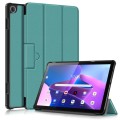 For Lenovo Tab M10 10.1 3rd Gen 3-folding Magnetic Buckle Custer Texture Leather Smart Tablet Case(D
