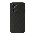 For OnePlus Nord 2T Accurate Hole Carbon Fiber Texture PU Phone Case(Black)