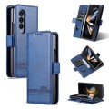 For Samsung Galaxy Z Fold4 AZNS Magnetic Calf Texture Horizontal Flip Leather Phone Case(Dark Blue)