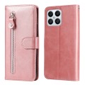 For Honor X8 5G / X6 Calf Texture Zipper Leather Phone Case(Rose Gold)