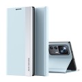For Xiaomi 12T / 12T Pro / Redmi K50 Ultra Side Electroplated Magnetic Leather Phone Case(Light Blue