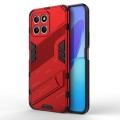 For Honor X8 5G Punk Armor PC + TPU Phone Case with Holder(Red)