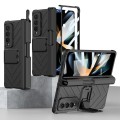 For Samsung Galaxy Z Fold4 GKK Integrated Magnetic Folding Armor Shell with Push Pen Case(Black)