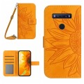 For TCL 10 SE Skin Feel Sun Flower Pattern Flip Leather Phone Case with Lanyard(Yellow)