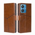 For vivo Y55 4G Geometric Stitching Horizontal Flip Leather Phone Case(Light Brown)