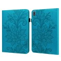 For Nokia T20 10.4 2021 Lace Flower Embossing Pattern Leather Tablet Case(Blue)