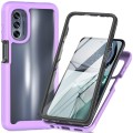 For Motorola Moto G62 5G Starry Sky Full Body Hybrid Shockproof Phone Case(Light Purple)