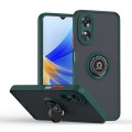 For OPPO A17 4G Q Shadow 1 Series TPU + PC Phone Case with Ring(Dark Green)