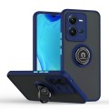 For vivo V25 Q Shadow 1 Series TPU + PC Phone Case with Ring(Royal Blue)
