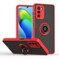 For ZTE Blade V40 Vita Q Shadow 1 Series TPU + PC Phone Case with Ring(Red)