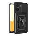 For vivo Y16 4G Sliding Camera Cover Design TPU+PC Phone Case(Black)