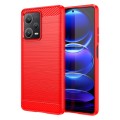 For Xiaomi Redmi Note 12 Explorer Brushed Texture Carbon Fiber TPU Case(Red)