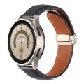 For Samsung Galaxy Watch 5 Folding Buckle Genuine Leather Watch Band(Black)
