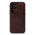 For Samsung Galaxy S23 Ultra 5G Crocodile Texture Genuine Leather Phone Case(Coffee)