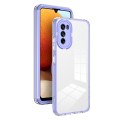 For Motorola Moto G62 5G 3 in 1 Clear TPU Color PC Frame Phone Case(Purple)