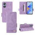 For OPPO A17 Magnetic Clasp Leather Phone Case(Purple)