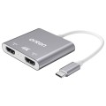 Onten OTN-9175B 4K USB-C / Type-C to Dual HDMI Output Converter(White)