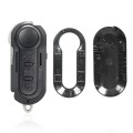 For Fiat 3 Button Folding Car Key Case Remote Control Shell SIP22, Style:Black Special Button
