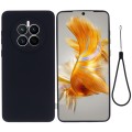 For Huawei Mate 50 Solid Color Liquid Silicone Dropproof Full Coverage Protective Case(Black)