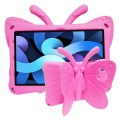 For Samsung Galaxy Tab A8 10.5 Butterfly Bracket Kids EVA Shockproof Tablet Case(Rose Red)