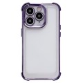 For iPhone 15 Pro Electroplating Four-corner Shockproof Space Phone Case(Purple)