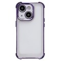 For iPhone 14 Electroplating Four-corner Shockproof Space Phone Case(Purple)