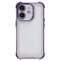 For iPhone 12 Electroplating Four-corner Shockproof Space Phone Case(Purple)