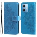 For Xiaomi Redmi Note 12 China 7-petal Flowers Embossing Leather Phone Case(Blue)