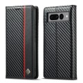 For Google Pixel 7 Pro LC.IMEEKE Carbon Fiber PU + TPU Leather Case(Vertical Black)