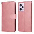 For Xiaomi Redmi Note 12 Pro 5G China Classic Calf Texture Flip Leather Case(Rose Gold)