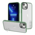 For iPhone 14 Terminator Shockproof Phone Case with Holder(Transparent Green)
