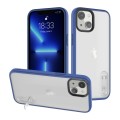 For iPhone 14 Plus Terminator Shockproof Phone Case with Holder(Transparent Blue)