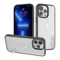 For iPhone 14 Pro Terminator Shockproof Phone Case with Holder(Transparent Black)