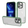 For iPhone 14 Pro Terminator Shockproof Phone Case with Holder(Transparent Green)