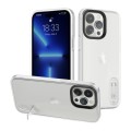 For iPhone 14 Pro Max Terminator Shockproof Phone Case with Holder(Transparent White)