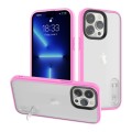 For iPhone 14 Pro Max Terminator Shockproof Phone Case with Holder(Transparent Pink)