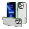 For iPhone 14 Pro Max Terminator Shockproof Phone Case with Holder(Transparent Green)