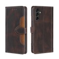For Samsung Galaxy A14 5G Skin Feel Magnetic Buckle Leather Phone Case(Brown)