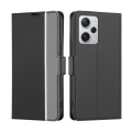 For Xiaomi Redmi Note 12 Pro+ China Twill Texture Side Button Leather Phone Case(Black)