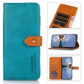 For Motorola Moto G72 KHAZNEH Dual-color Cowhide Texture Flip Leather Phone Case(Blue)