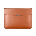 For 13.3 / 13.6 / 14 inch Laptop Ultra-thin Leather Laptop Sleeve(Brown)