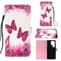For Samsung Galaxy S23 Ultra 5G 3D Painting Horizontal Flip Leather Phone Case(Rose Butterfly)