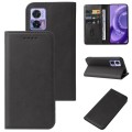 For Motorola Edge 30 Neo Magnetic Closure Leather Phone Case(Black)