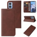 For Motorola Moto E22/E22i Magnetic Closure Leather Phone Case(Brown)